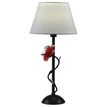Dale Tiffany SPT16041 Rose, 1 Light Table Lamp, Bronze/Dark Brown