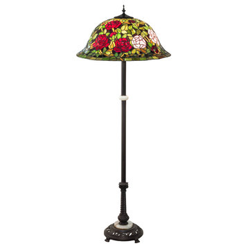 Meyda Lighting 229110 62" High Tiffany Rosebush Floor Lamp