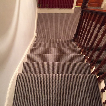 Striped Carpet to Stairs Installation
