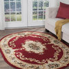 Angeline Traditional Floral Red Oval Area Rug, 5' x 7' Oval