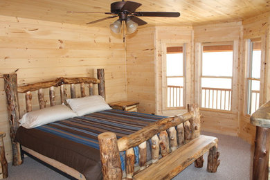 Example of a mountain style bedroom design in Atlanta