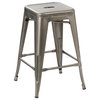 Hart Metal Counter Stool, Clear Brushed, 24"