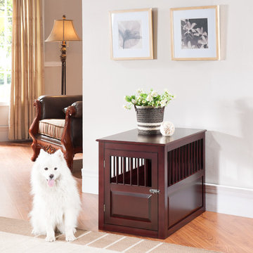 Mark Pet Crate in Mahogany Wood by Elegant Home Fashions
