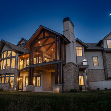 Mountain Contemporary Custom Home - Exterior From Rear