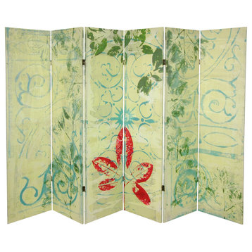 5 1/4' Garden Gate Canvas Room Divider 6 Panel
