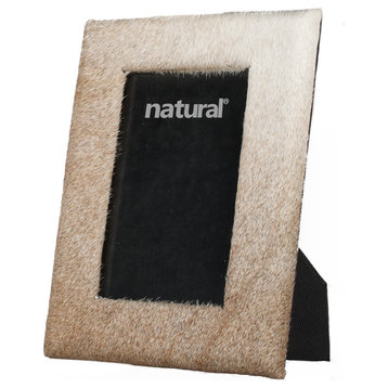 Durango Cowhide Picture Frame, 4"x6", Natural