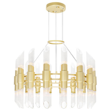 Croissant 32 Light Chandelier With Satin Gold Finish