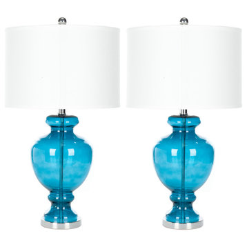 Safavieh Glass Table Lamps, Set of 2, Morocco Blue
