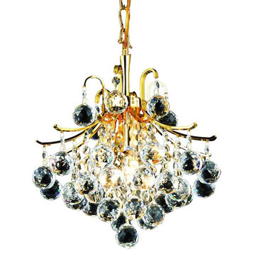 Toureg 3 Light Pendant in Gold with Clear Royal Cut Crystal