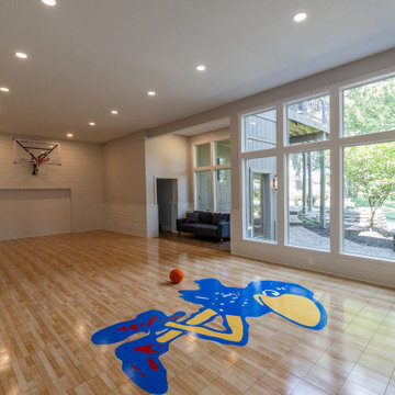 Two-Tiered Basement Designed for Family Fun