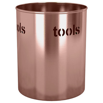 nu steel Cutout Utensil Holder With Tools, 4 Quarts, Copper