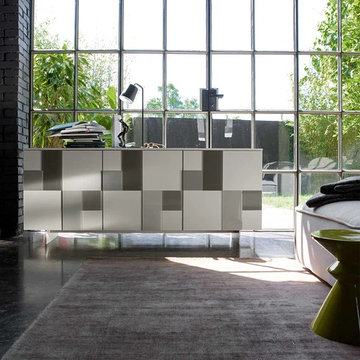 Glass mosaic door freestanding sideboard by Dall'Agnese