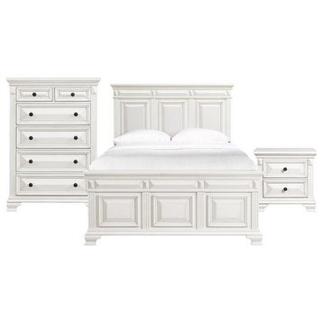 Picket House Furnishings Trent Queen Panel 3PC Bedroom Set in White