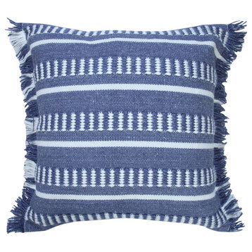 Dash Geometric Indoor Outdoor Throw Pillow, Navy Blue