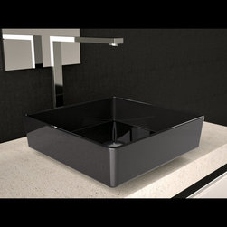 Pert Four Square Vessel Sink | Starlight Black - Bathroom Sinks