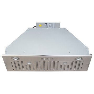 Stainless Steel Range Hood With 3  Speed Button Control, Stainless Steel, 28 in.