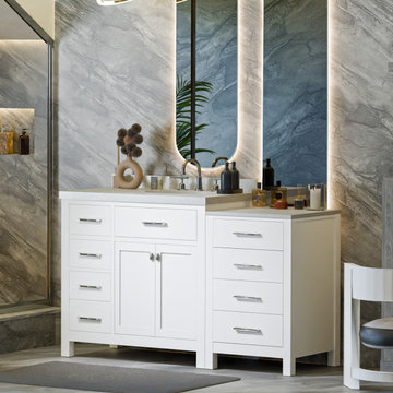 Caroline Parkway 57'' White Bathroom Vanity