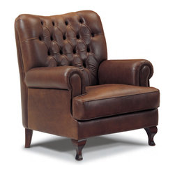 Tufted Leather Armchair Schumann by Seduta D'Arte - $1,450.00 - Armchairs And Accent Chairs
