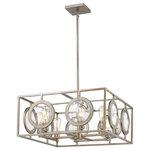 Z-Lite - Port 8 Light Pendant, Antique Silver, Antique Silver Steel - Retro aesthetics and modern design fuse beautifully together in the Port collection of fixtures. Warm illumination behind the porthole glass panels complimenting the Olde Bronze or Antique Silver finishes.