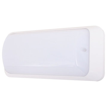 12-Watt Radar-Motion White LED Wall or Ceiling Surface Mount Flood Light, White