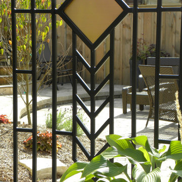 Outdoor Patio With Bubbling Rock