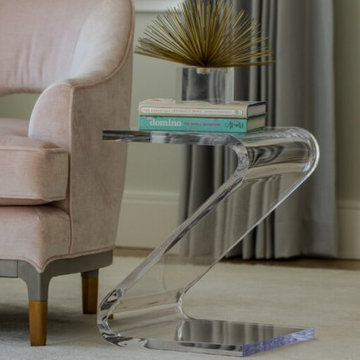 Modern Glass and Lucite Side End Tables