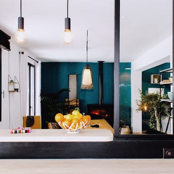 Avant/Après Rénovation d'une cuisine avec intégration d'une verrière