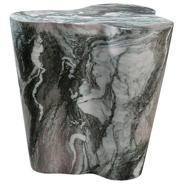 Slab Gray/Blush Faux Marble Short Side Table