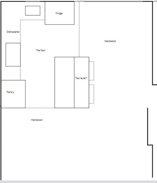 Kitchen Layout - remove walls and add island