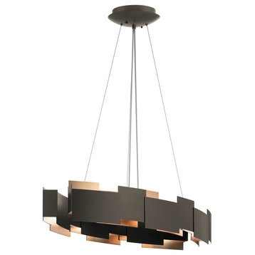 Kichler Moderne Oval Chandelier/Pendant LED, Olde Bronze