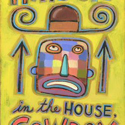 Hats Off in the House, Cowboy - Limited Edition Humorous Print - Fine Art Prints
