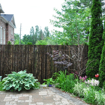 Bamboo Privacy Panels over Existing Chain Link Fencing