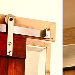 Modern Barn Door Hardware With Wooden Wheel - Barn Door Hardware