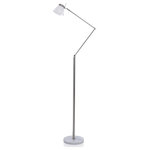 StyleCraft - Dann Foley Lifestyle Floor Lamp Polished Nickel White Shade DFL731482DS - Any great design scheme starts with outstanding lighting. Make your lighting choices remarkable with the StyleCraft Dann Foley lifestyle floor lamp. This beautiful indoor floor lamp is made from a blend of metal and polished brass, making for an eye-catching look. This vertical-style, plug-in floor lamp is a great way to add extra light to any part of your home, especially when you're short on space.