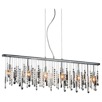 Janine 6 Light Down Chandelier With Chrome Finish