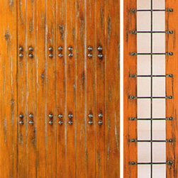 Door With One Side Light Exterior Prehung Knotty Alder, Clavos - Front Doors