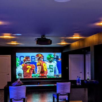 Custom Home Theater and Bar with Smart Lighting in West Chester