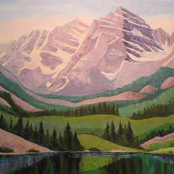 Maroon Bells and Lake - Paintings