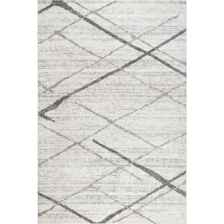 Nuloom Thigpen Striped Contemporary Area Rug, Grey 9'x12'