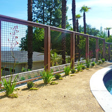 Driveway and fence