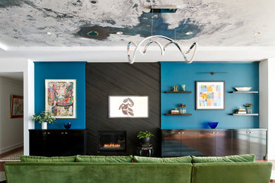Transitional living room photo in Philadelphia