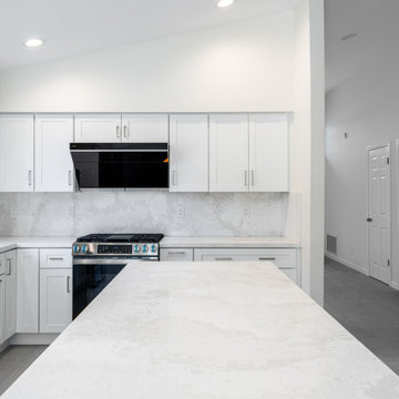 Modern White Kitchen Renovation | Premium RTA Kitchen Cabinets by The Cabination