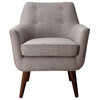 TOV Furniture Clyde Beige Linen Mid-Century Accent Chair