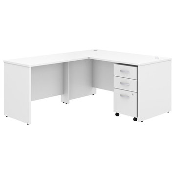 Studio C 60"x30" L Shaped Desk With Mobile File Cabinet and 42" Return