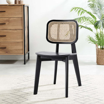 Habitat Wood Dining Side Chair, Black