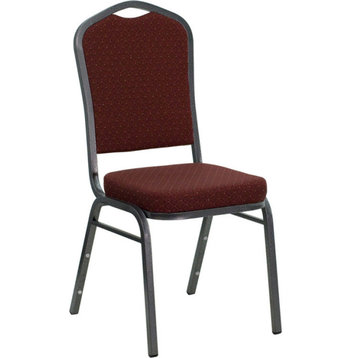 Hercules Series Crown Back Stacking Banquet Chair, Burgundy Patterned Fabric