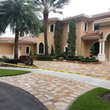 Travertine Driveway Sealed with Cobble Loc