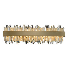 Glacier 1 Light Bathroom Vanity Light, Brushed Champagne