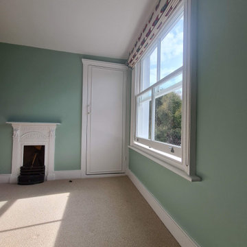 Turquoise Guest bedroom transformation in Balham SW17