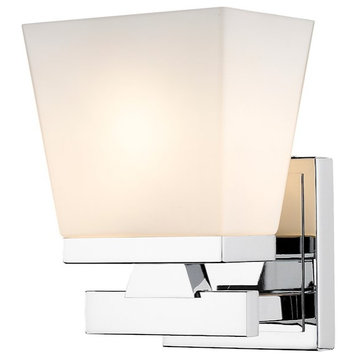 Z-Lite Astor 1-Light Wall Sconce, Chrome/Etched Opal 1937-1S-CH